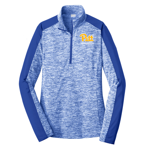 Sport-Tek Ladies PosiCharge Electric Heather Colorblock Quarter Zip Pullover -- True Royal Electric / True Royal