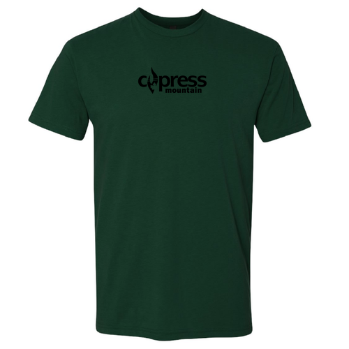 Cypress Mountain Logo 1 Black Ink -- Short Sleeve Forest Green