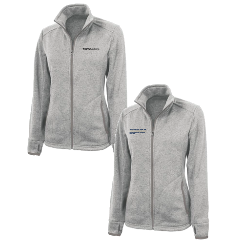 Charles River Ladies Heathered Fleece Jacket -- Light Grey Heather