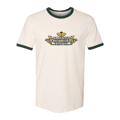 VOLUNTEER Next Level Unisex Fine Jersey Ringer Tee -- Natural / Forest