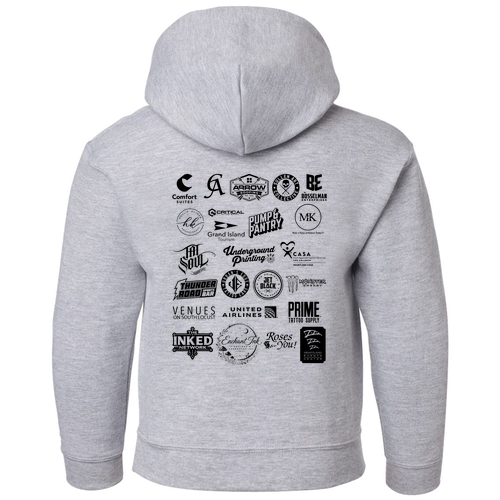 Blackwork Youth Hooded Sweatshirt -- Sport Grey