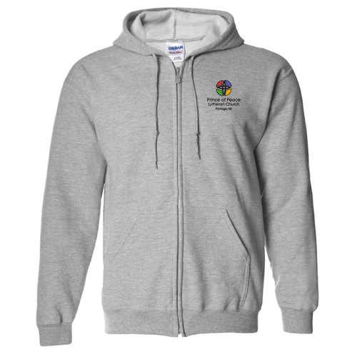 Gildan Full Zip Hooded Sweatshirt -- Sport Grey