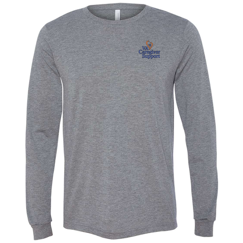 Mens/Unisex VA Caregiver Support Bella Canvas Triblend Long Sleeve Tee -- Grey