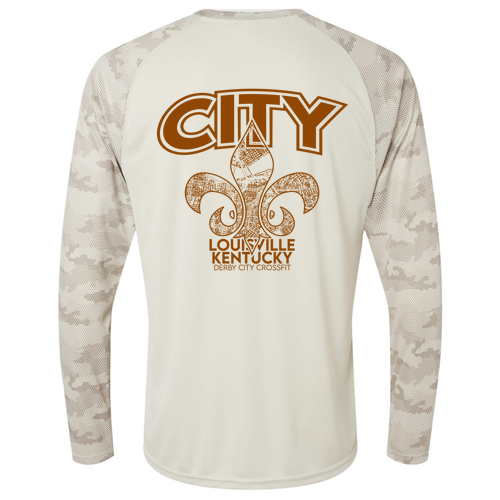 Paragon Cayman Performance Camo Colorblock Long Sleeve T-Shirt -- Sand