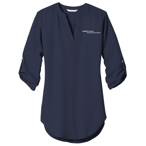Port Authority Ladies 3/4-Sleeve Tunic Blouse -- True Navy