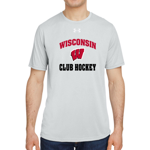 UW Club Hockey Under Armour Tech T-Shirt -- Grey