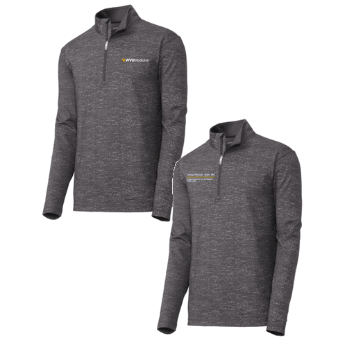 Sport-Tek Sport-Wick Stretch Reflective Heather 1/2-Zip Pullover -- Charcoal Grey