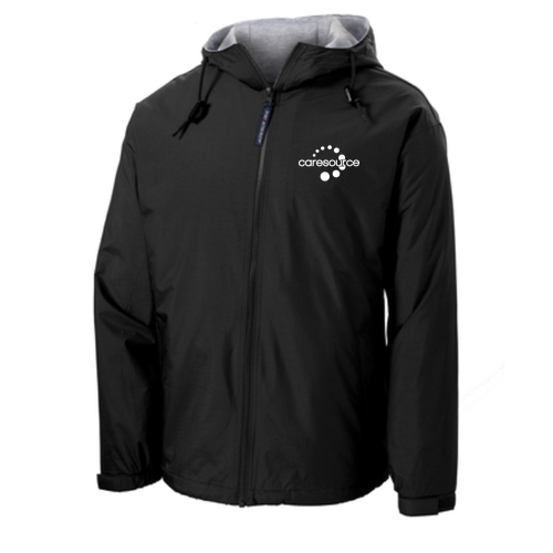 Port Authority Team Jacket -- Black / Light Oxford