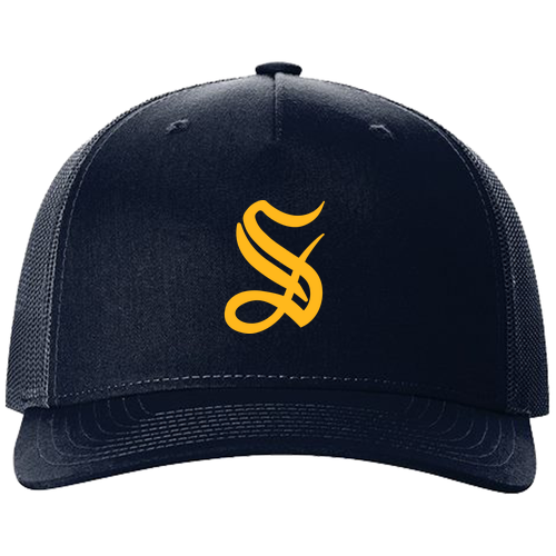 Richardson Five-Panel Snapback Trucker Hat -- Navy