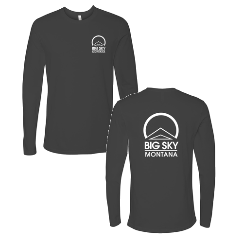 Big Sky Montana Logo 2 White Ink -- Long Sleeve Heavy Metal