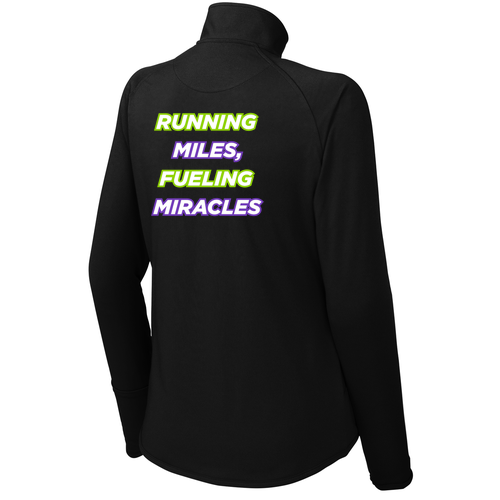 Runner Sport Tek Ladies Sport Wick Stretch Half Zip Pullover -- Black