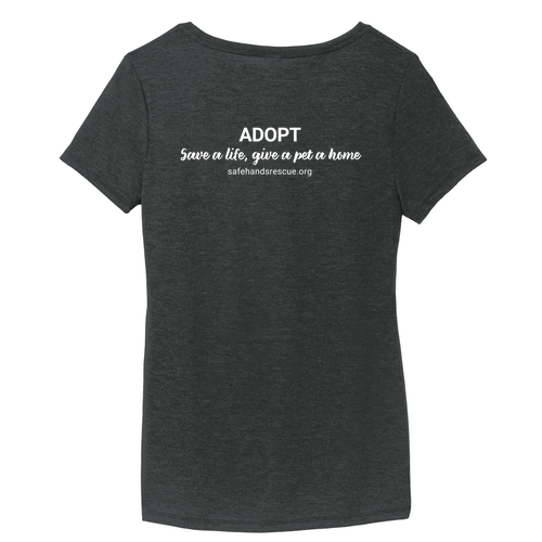 District Made Ladies Perfect Tri V-Neck Tee -- Black Frost