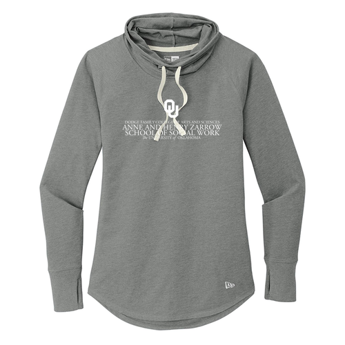 New Era Ladies Sueded Cotton Blend Cowl Tee -- Shadow Grey Heather