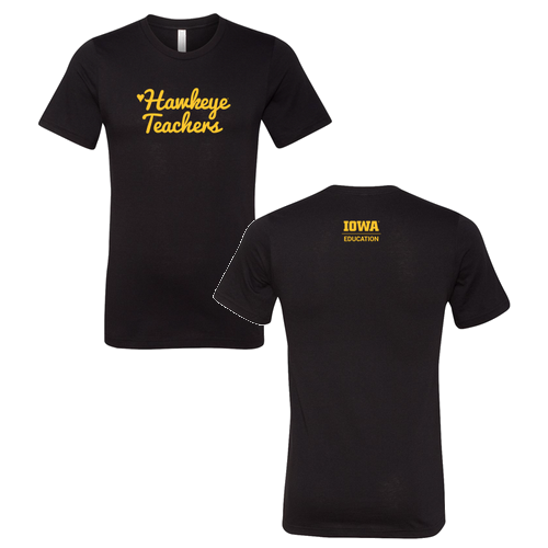 Hawkeye Teachers Bella Canvas Unisex Heather CVC T-Shirt -- Solid Black Blend