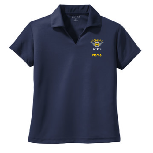 Ladies Sport Tek Dri-Mesh V-Neck Sport Shirt -- Navy