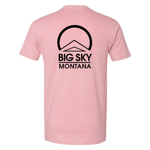 Big Sky Montana Logo 2 Black Ink -- Short Sleeve Light Pink