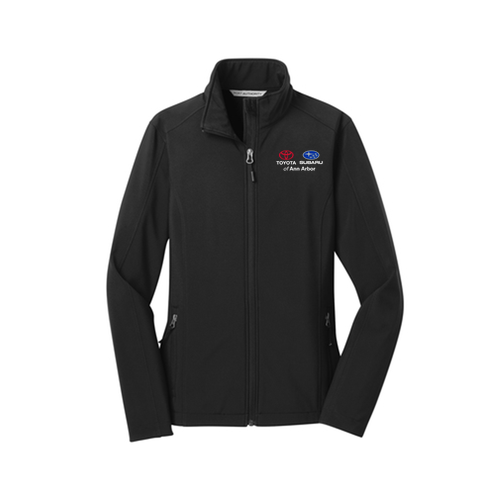 Ladies Port Authority Core Soft Shell Jacket -- Black, Dual Logo