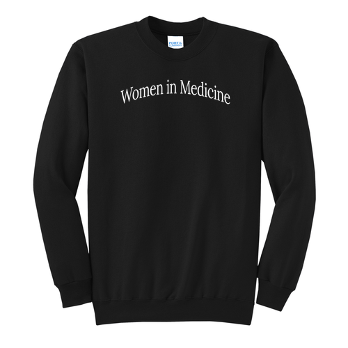Women In Medicine Port and Company Classic Crewneck Sweatshirt -- Jet Black