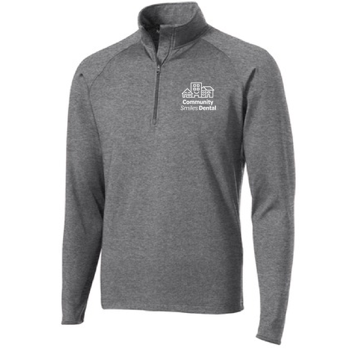 Sport Tek Sport Wick Stretch Half Zip Pullover -- Charcoal Grey Heather