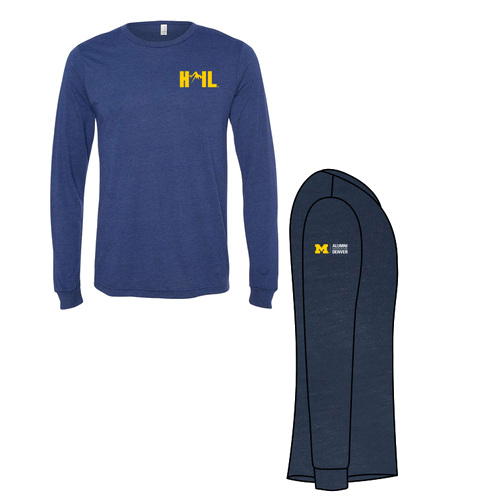 Bella+Canvas Unisex Triblend Long Sleeve Tee -- Navy TriBlend
