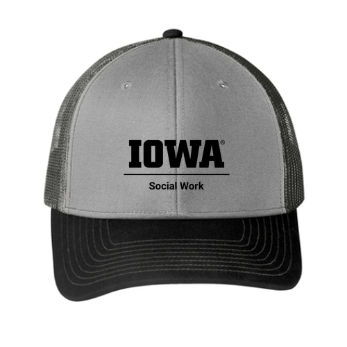 Port Authority Snapback Trucker Cap -- Gusty Grey / Black / Grey Steel