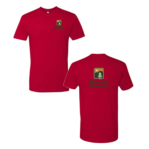 Pleasant Mountain Logo 2 Full color -- Short Sleeve Red