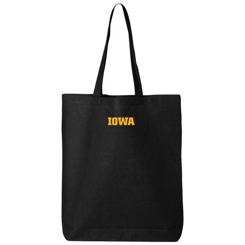 [HIDE] Q-Tees Tote Bag with Bottom Gusset -- Black