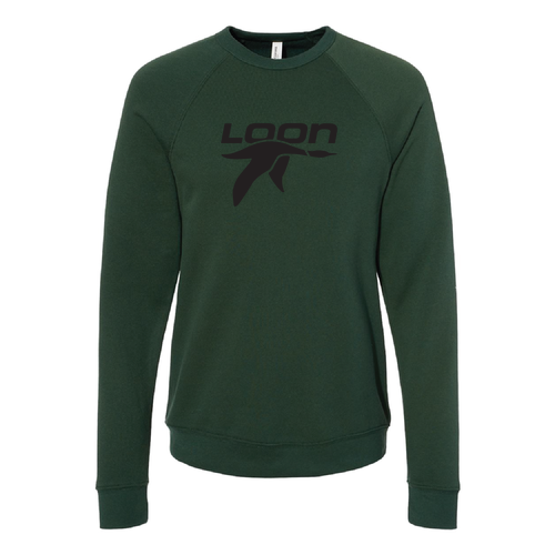 Loon Logo 1 Black Ink -- Crewneck Sweatshirt Forest