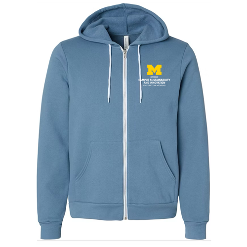 Bella Canvas Soft Full-Zip Hooded Sweatshirt -- Steel Blue, $41