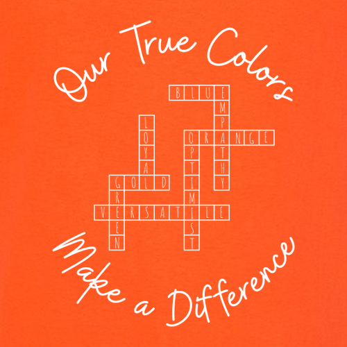 True Colors Long Sleeve 50/50 T Shirt -- Orange