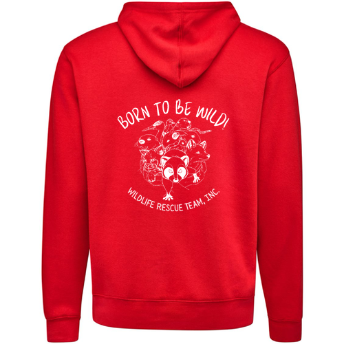 J America Unisex BTB Fleece Hooded Sweatshirt -- Red