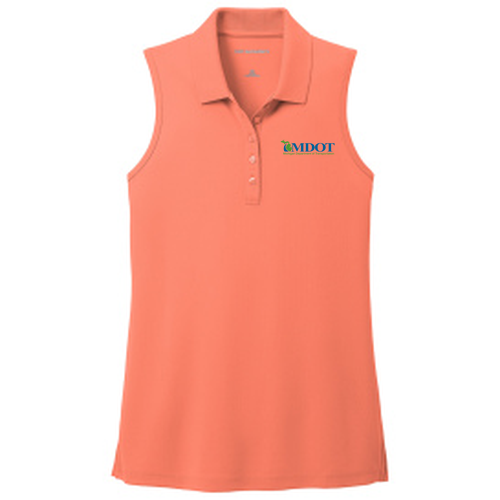 Port Authority Ladies Dry Zone Uv Micro-Mesh Sleeveless Polo -- Coral Splash