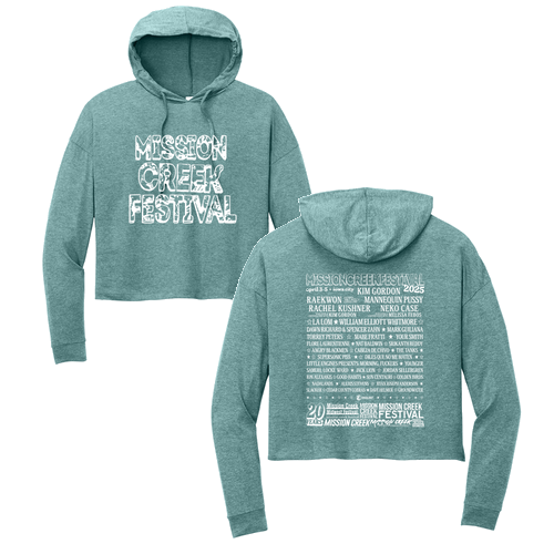 District Women’s Perfect Tri Midi Long Sleeve Hoodie -- Heathered Eucalyptus Blue