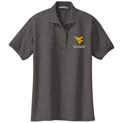 Port Authority Ladies Silk Touch Sport Shirt. -- Charcoal Heather Grey