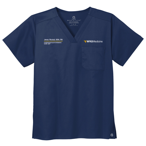 Wonderwink Unisex Workflex Chest Pocket V-Neck Top -- Navy