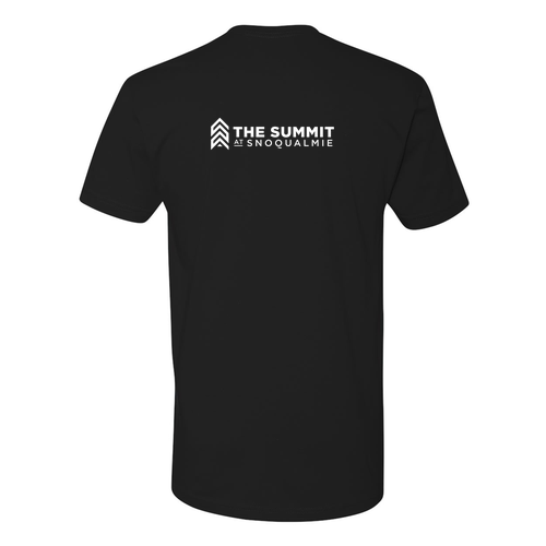 The Summit at Snoqualmie Logo 2 White Ink -- Short Sleeve Black