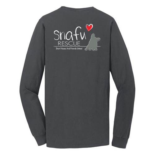 Port & Company Pigment Dyed Long Sleeve Pocket Tee -- Coal