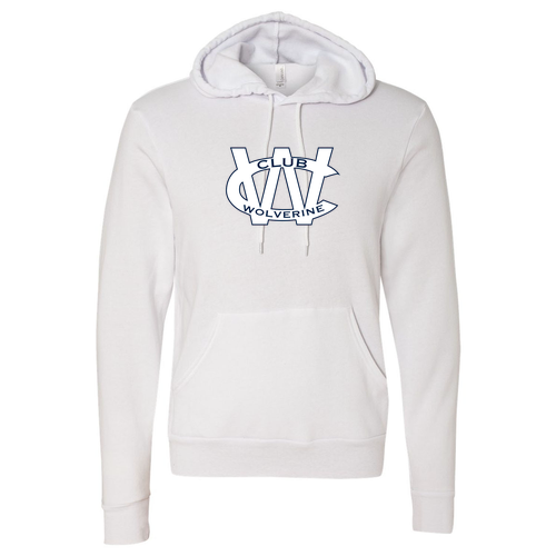 Men/Unisex Bella Canvas Soft Poly-Cotton Fleece Pullover Hooded Sweatshirt -- White