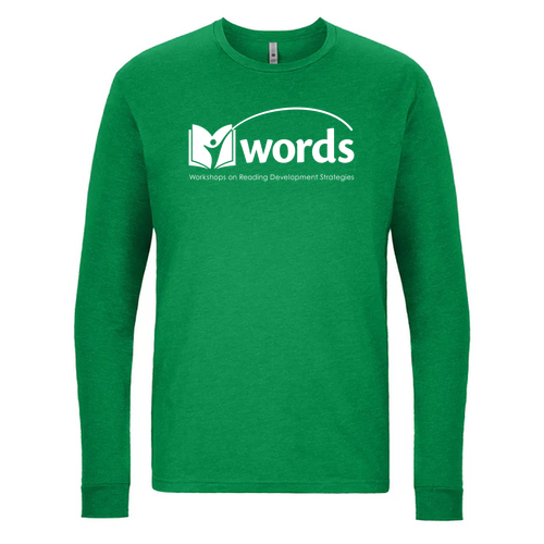 Unisex words Long Sleeve Tee -- Kelly Green