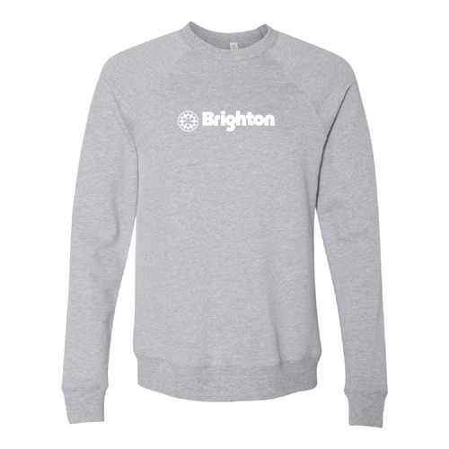 Brighton Logo 1 White Ink -- Crewneck Sweatshirt Athletic Heather