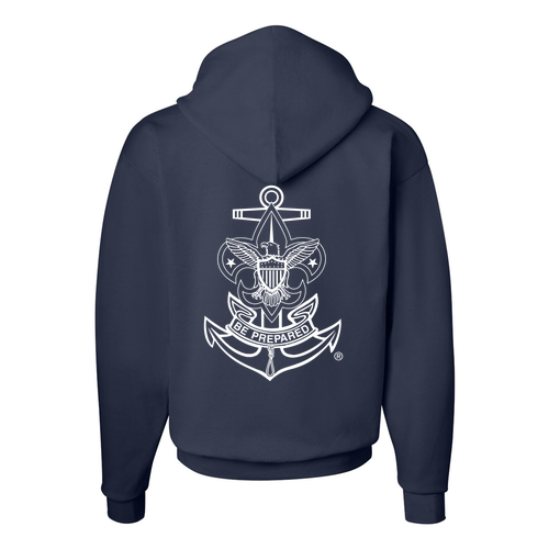 Hanes 7.8 Oz., 50/50 Comfort Blend Fleece Pullover Hood Adult (Design 1) -- Navy