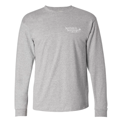Hanes Adult 6 oz. Authentic-T Long-Sleeve T-Shirt -- Light Steel
