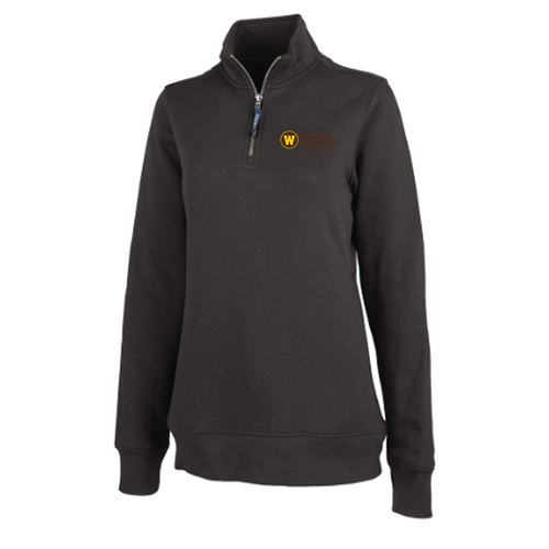 [HIDE] Charles River Women's Crosswind Quarter Zip Sweatshirt -- Dark Charcoal