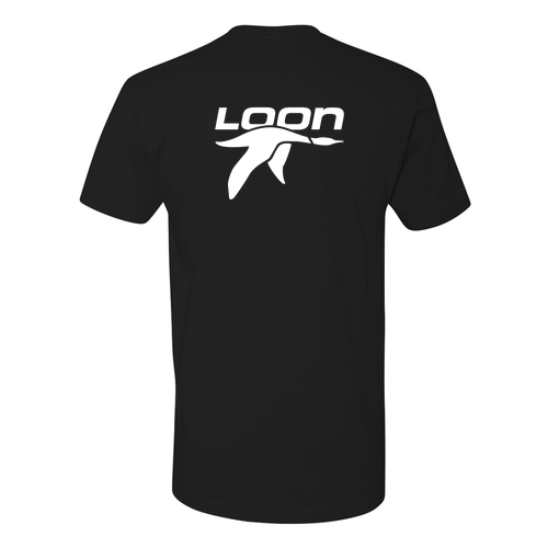 Loon Logo 2 White Ink -- Short Sleeve Black