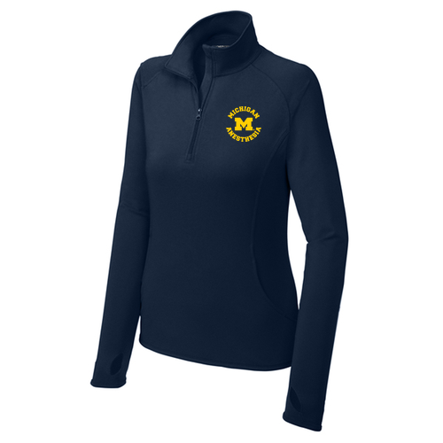 Sport Tek Ladies Sport Wick Stretch Half Zip Pullover -- True Navy