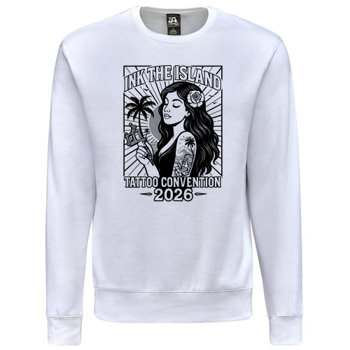 Blackwork Adult Crewneck Sweater -- White