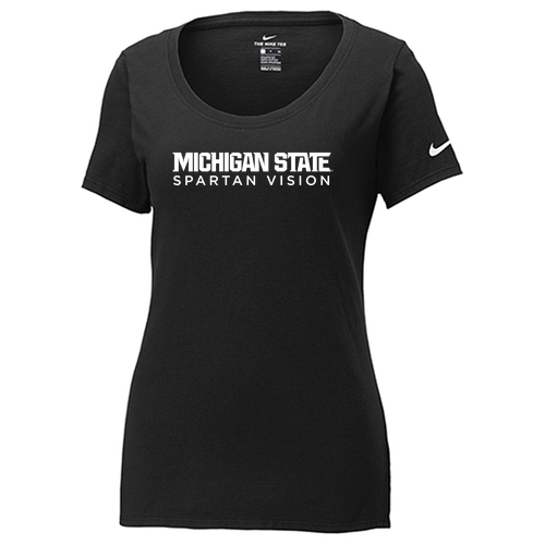 Nike Ladies Dri-FIT Cotton/Poly Scoop Neck Tee -- Black