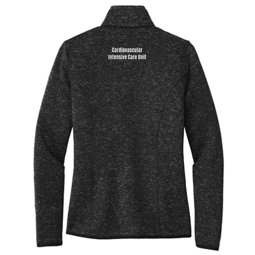 Port Authority Ladies Sweater Fleece Jacket -- Black Heather