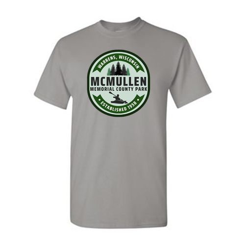 Gildan Heavy Cotton Basic T-Shirt  green logo-- Gravel
