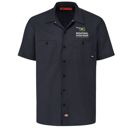 Dickies Men's 5.25 oz. Short-Sleeve Work Shirt Embroidered-- Black [HIDE]